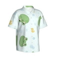 thumbnail image 2 of Daiia Kawaii Frogs Hawaiian Shirt for Men Gentle Cotton Regular Short Sleeve Casual-X-Large, 2 of 9