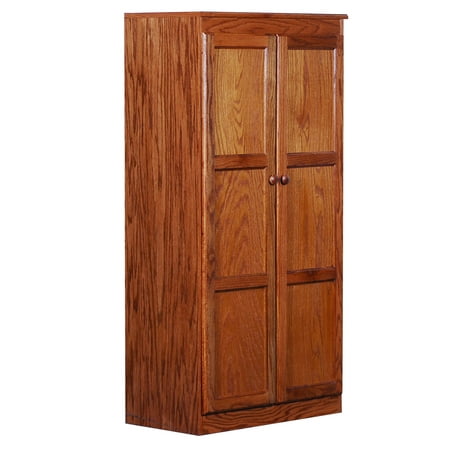 Concepts In Wood Storage Cabinet 60 Inch With 4 Shelves Oak
