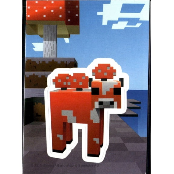 Collectible 2021 Panini Minecraft Time To Mine Mooshroom Sticker Collectible