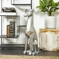 thumbnail image 3 of 9" x 30" Silver Polyresin Cubist Dog Sculpture, by DecMode, 3 of 12