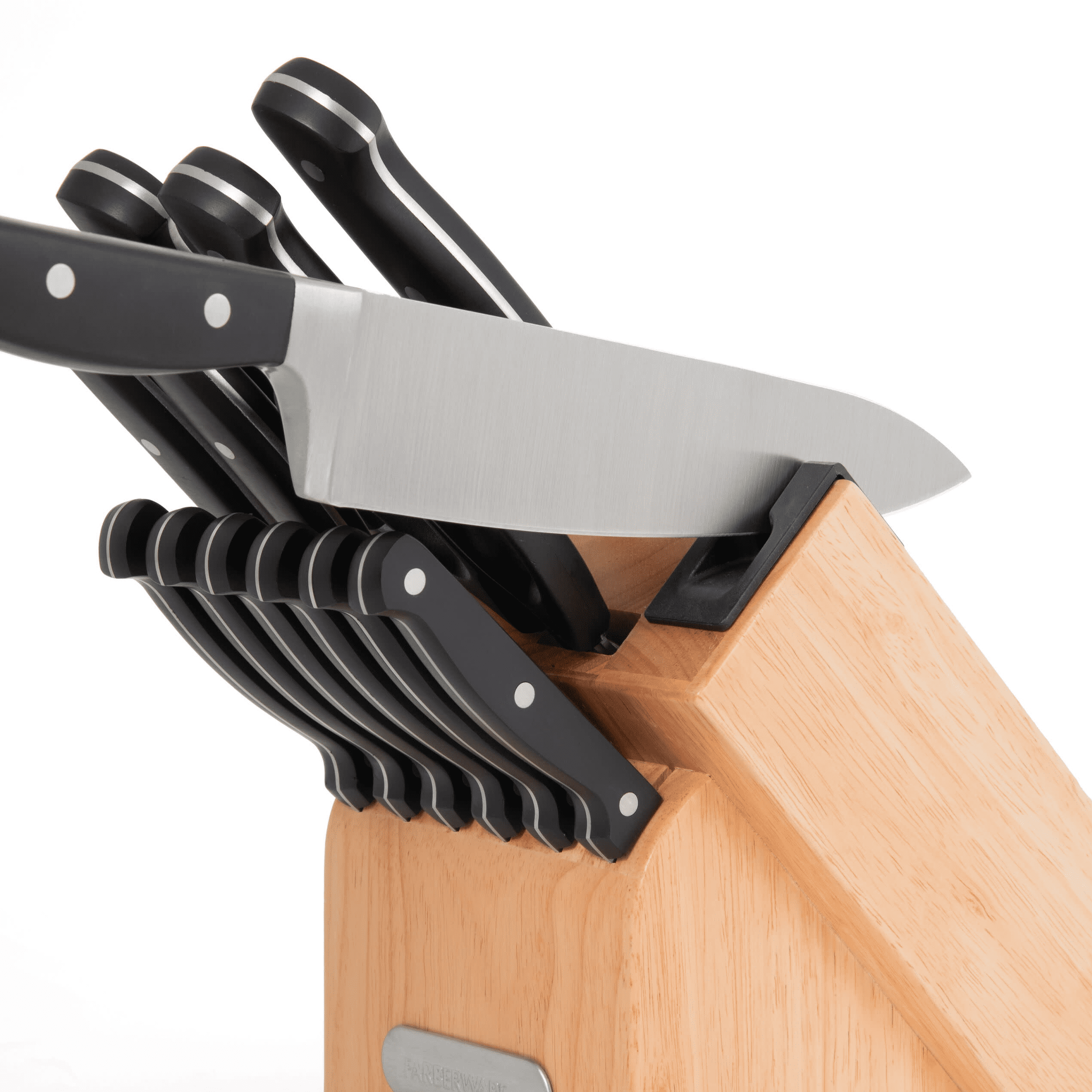  Farberware Edgekeeper Triple Riveted Slim Knife Block Set with  Built in Sharpener, 14-Piece, Navy: Home & Kitchen