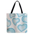 thumbnail image 2 of Bolsas De Compra Bolsa de playa para mujer, de compras de lino plegable, estampado de corazón lavable para damas y niñas Likrtyny Para Estrenar, 2 of 9