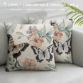 thumbnail image 3 of JEUXUS Pillow Covers Pink Flower Butterfly Themed Short Plush Pillowcase White, 3 of 5