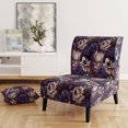 thumbnail image 2 of Designart "Moody Gothic Botanicals I" Pink Floral Upholstered Accent Chair - Cottage Arm Chair For Bedroom, 2 of 5
