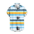 thumbnail image 2 of Njoeus Mens Hawaiian Shirt, Short Sleeves Button Down Shirts for Men Beach Clothing Summer Casual Palm Printed Shirts 2X 3X 4X Clearance Blue, 2 of 5