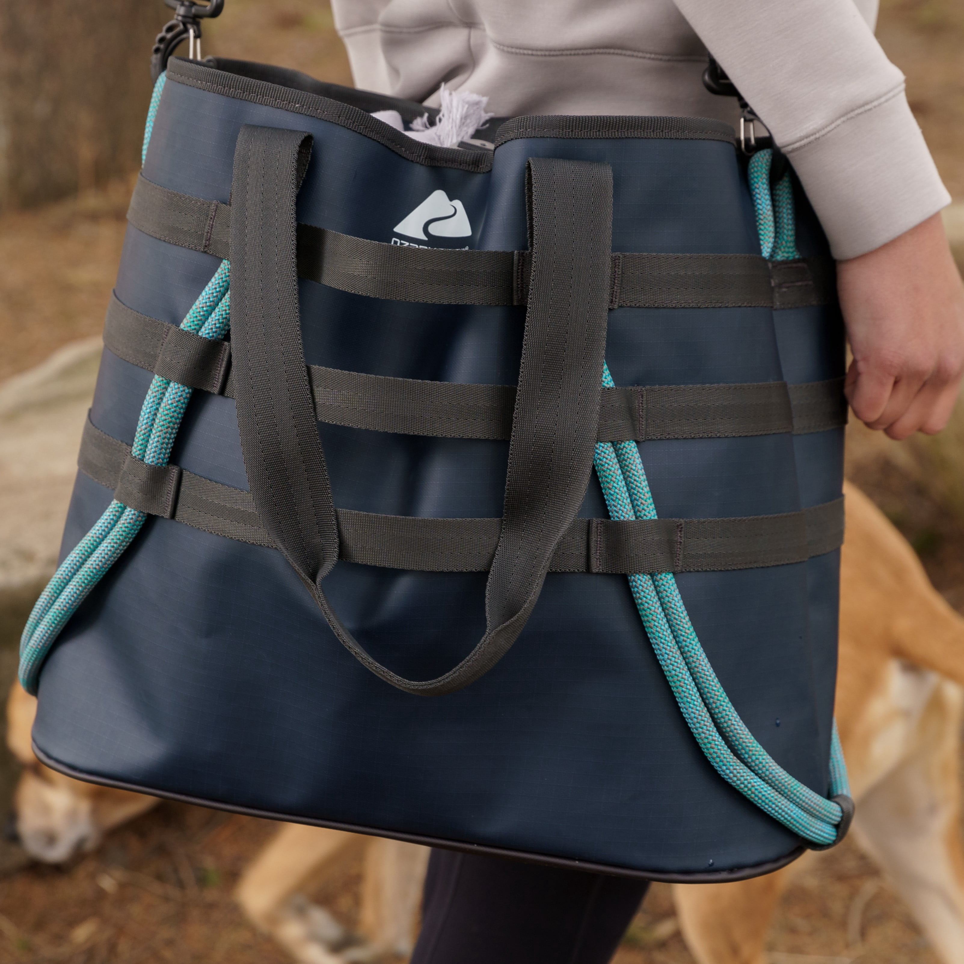 Ozark Trail Water-Resistant Carry All Tote, for the Beach or Camping, Blue