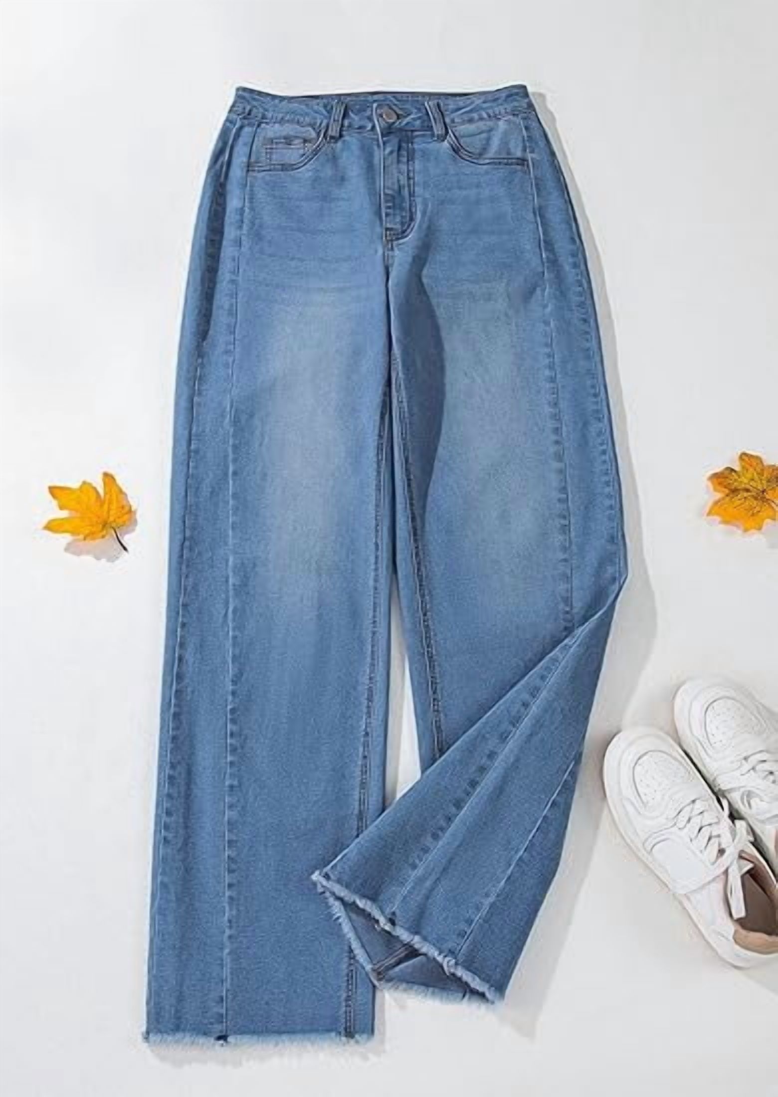 Prettygarden Women's Wide Leg Jeans, High Waisted, Acid Wash photo 7