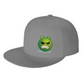 thumbnail image 1 of DouZhe Flat Brim Cap Snapback Hat, Cartoon Angry Alien Prints Adjustable Gray Adult Baseball Cap, 1 of 6