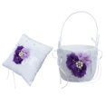 thumbnail image 1 of Almohada de de Bodas Y Canasta de de con de Cristal Decoraciones de Flores Moradas Soledad Almohada de anillo Canasta de niña de las flores, 1 of 7