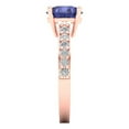 thumbnail image 3 of 2.3 ctw Solitaire with Zirconia Diamond Accents Anniversary Ring for Women | Round Cut Simulated Tanzanite | Hyperallergenic Solid 18K Rose Gold, 3 of 5