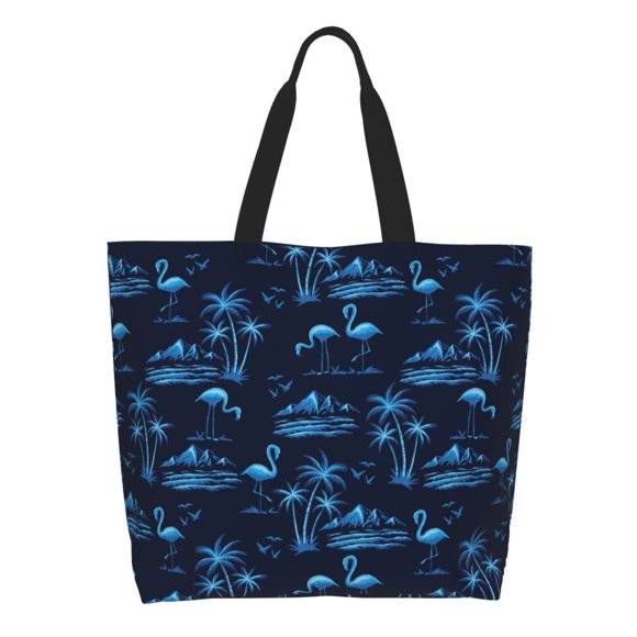 Disketp BLUE Flamingo Birds Print Tote Bag for Women, Handbag Shoulder Tote Bag, for Shopping and Travel