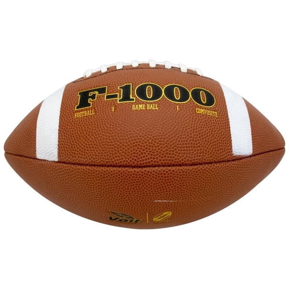 Voit F-1000 Composite Football, Official Size 9, Polyurethane Leather Grip, Brown, Youth & Adult Training