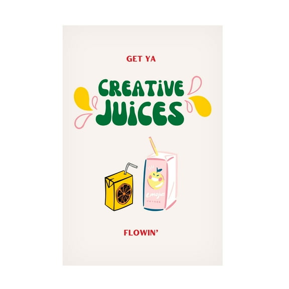 Canvas Wall Art - Nazma Khokhar 'Creative Juices Print' Wall Art for Living Room, Bedroom, or Office Décor by Trademark Fine Art - 12 x 19 Inches