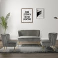 thumbnail image 2 of Makeup Vanity Table Chair Upholstered Wingback Accent Slipper Chair Side Armless Sofa Tufted Back Dining Home Living Room Bedroom Grey, 2 of 13