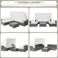 thumbnail image 4 of Gymax Ensemble de Mobilier de Patio en Rotin PE 6 Pcs avec Table en Verre Trempé et Auvent Rétractable, 4 of 10