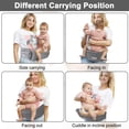 thumbnail image 2 of Kisdream Hip Seat Baby Carrier, Baby Hip Seat Ergonomic, Adjustable Waist Belt, Zipper Pocket for Essentials for 0-36 Months 7-41lbs Newborn, Grey, 2 of 9
