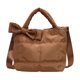 thumbnail image 1 of Bolso cruzado inflado hombro acolchado Hobo algodón mano para mujer con lazo versátil, 1 of 7