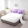 thumbnail image 6 of Feelyou Romantic Rose Flower Twin Bedding Sets 7-Piece, Dreamy Sequin Print Purple Bedding Comforter Set, Couple Anniversary Theme Reversible Sheet Sets, Lightweight Room Decor, 6 of 9
