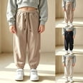 thumbnail image 2 of 5-6 Years Child Girls Cargo Pants Wide Leg High Waisted Pants Casual Baggy Pants with Pockets, 2 of 9