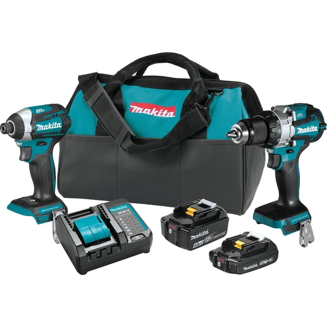 Kit combinado de taladro inalámbrico Makita XT296SMR 18V sin escobillas