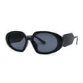 thumbnail image 2 of Minimal Mod Clout Trendy Plastic Fashion Sunglasses All Black, 2 of 4