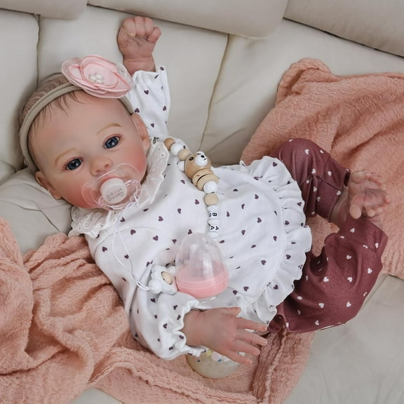 Lifelike Reborn Baby Dolls - 18 Inch Realistic Newborn Baby Dolls Girl, Real Life Baby Dolls with Soft Weighted Body, Real Baby Reborn Gift with Accessories for 3  Years Old Kids