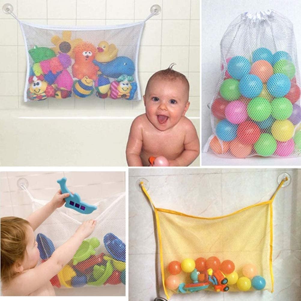 Kids Bath Toy Holder Corner,Shower Caddy Bath Toy Net Basket Bin