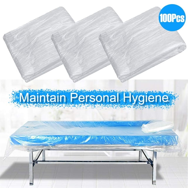 100Pcs Disposable Bedspread Covers Spa Massage Bed Sheets Transparent Waterproof Film