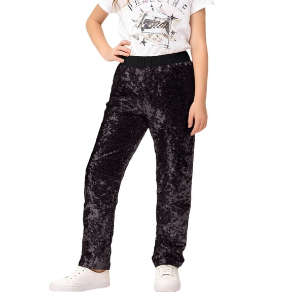 SJLDQY Carnival Unisex Boys Girls Sequin Pants Shiny Glitter Pants For Children Party Stage Performance Trousers