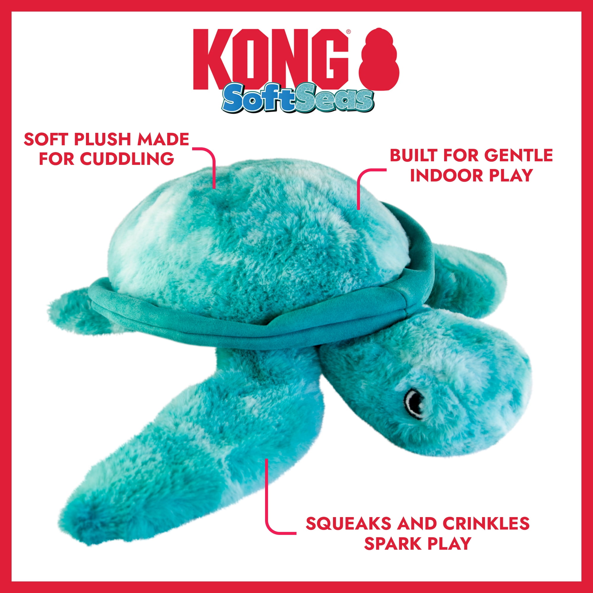KONG Dog Toy, SoftSeas Turtle, Small Plush