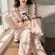 thumbnail image 3 of Conjunto de pijamas de terciopelo Coral para mujer, ropa cálida de moda coreana, gruesa, barata, venta al por mayor, otoño e invierno, novedad de 2022, 3 of 4