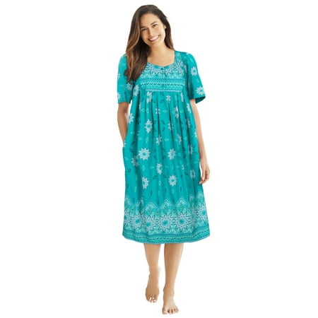

Only Necessities Women s Plus Size Mixed Print Short Dress or Nightgown Dress Or Nightgown