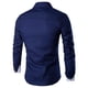 thumbnail image 3 of Camisas Oversize Hombre Camisa de manga larga para hombre Diseño Sense Grid Line Diseño Casual Color sólido (Navy, XXL), 3 of 6