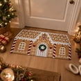 thumbnail image 5 of Gingerbread House Christmas Doormat, Crystal Velvet Holiday Themed Entryway Rug, Indoor Outdoor Festive Xmas Floor Mat, Dirt Trapping Decorative Carpet for Front Door Porch Hallway(C 47.24in), 5 of 7