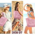 thumbnail image 6 of Women's Large Mesh Beach Tote Bag - Sandproof Foldable with Inner Pockets | 24L Lightweight Pool Bag, 6 of 15