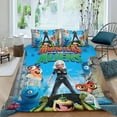 thumbnail image 2 of Monstruos Contra Alienígenas Conjunto de sábanas temático, trío de piezas, cómodo y amigable con la piel, diseño único, regalo de decoración para el hogar para familiares, amigos y fans,140cm *210cm, 2 of 6