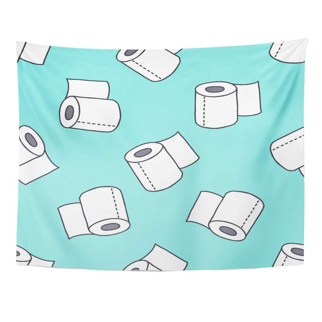 UFAEZU Roll Doodle Pattern Toilet Quirky Restroom Loo Bathroom Sign
