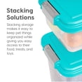 thumbnail image 6 of IRIS USA 30 lbs & 11 lbs Combo Airtight Dog Food Storage Container, Stackable Treat Box, 2-Cup Scoop, Casters, Keep Fresh, Easy Mobility, Seafoam Blue, 6 of 8