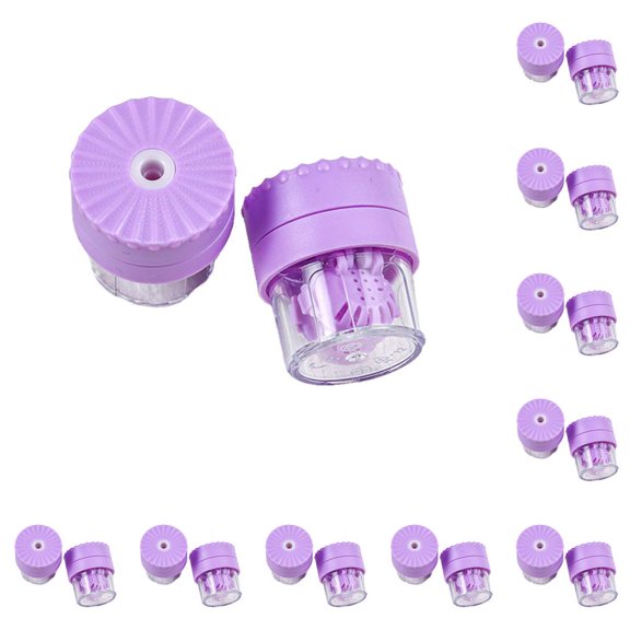 Soidarity Herramienta de limpieza de lentes de contacto, profesional, reutilizable, para acampar, viajar, senderismo, lentes, contenedor de almacenamiento, Violeta 10piezas