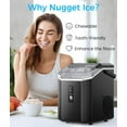 thumbnail image 2 of Nugget Ice Maker, 10,000pcs/33lbs/Day, Portable Nugget Ice Maker Machine with Handle, Ice Makers Countertop Self-Cleaning, with Ice Scoop & Basket,Black, 2 of 6