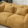 thumbnail image 5 of Giant Bean Bag Chair Sofa, Oversized Two-Person Bean Bag Couch with High Resilience Foam, Square Recliner Design for Living Room & Bedroom, Portable Adult Floor Loveseat, Yellow, 5 of 8