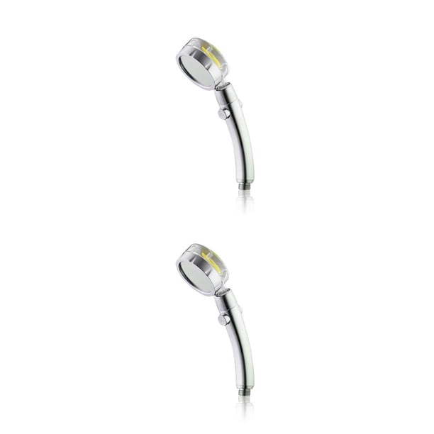 Billuyoard Cabezal de ducha de mano 360 grados giratorio ajustable de alta presión cabezal de ducha de baño 3 modos rociador de baño Amarillo curvo 2Conjunto