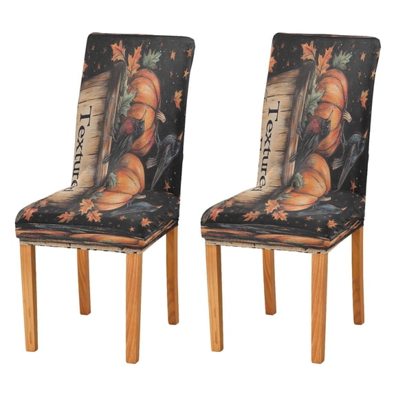 BZSMCE Chairs Slipcovers Dining Chair Covers Crow and Pumpkin Creative Pattern