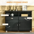 thumbnail image 4 of HOMCOM Buffet, Armoire de Bar à Café, Armoire de Cuisine avec Tiroirs de Rangement, Grand Plateau et Design Latéral Croisé, Noir, 4 of 10