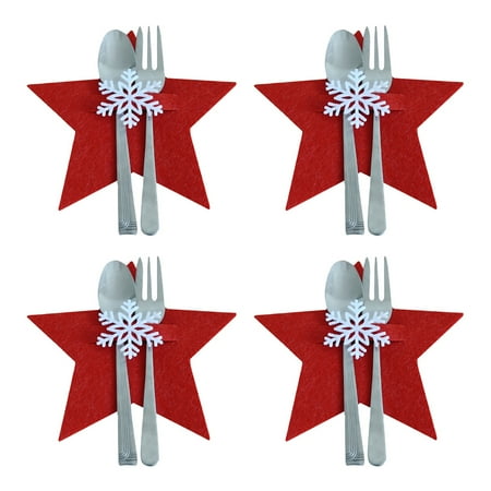 

Tree Cutlery Decoration Christmas 4PCS And Fork Table Cover Kitchen，Dining Bar Dinner Mats