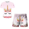 thumbnail image 1 of Conjuntos de ropa de unicornio para niños de verano, ropa para niños, camiseta de moda para niños + Pantalones cortos bonitos, trajes de 2 uds, chándales de unicornio para niñas 13T Gao Jinjia LED, 1 of 2