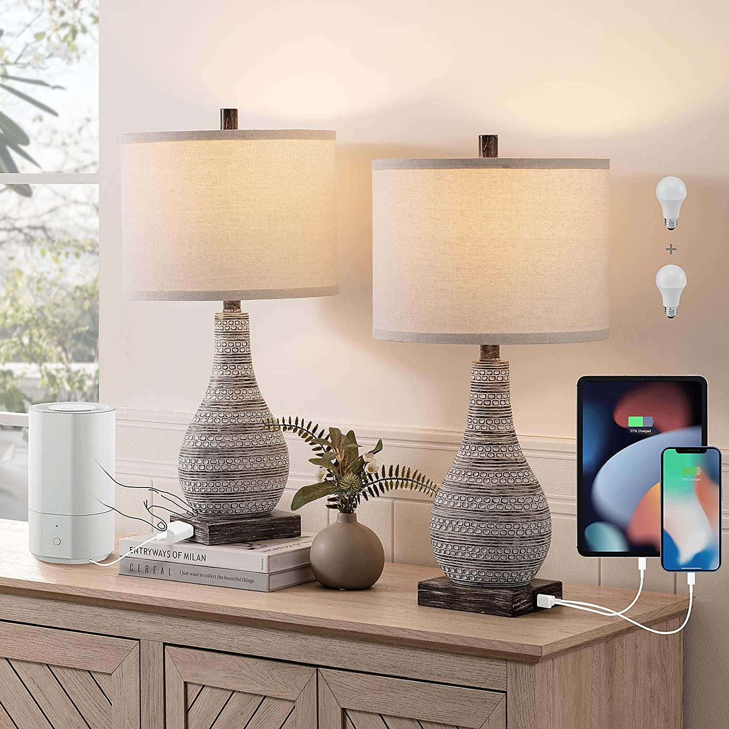 Devo 3 Light LED Floor Lamp, Modern Tree Design with Edison Devo 3 Light LED Floor Lamp, Modern Tree Design with Edison