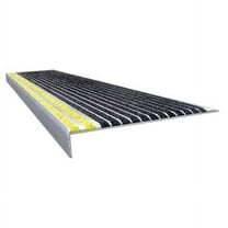 Wooster Products Stair Tread,Blk/Ylw,36in W,Extruded Alum 500BY3