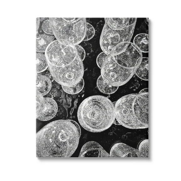 Stupell Industries Glitzy Wine Glasses Food & Beverage Photography Gallery Wrapped Canvas Art Print Wall Art, 16 x 20