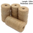 thumbnail image 1 of 4 hilos de yute natural de 100 m, hilo de decoración para manualidades de 2 mm, muy adecuado para manualidades de decoración del hogar, cuerda de cáñamo fina tejida a mano", 1 of 5
